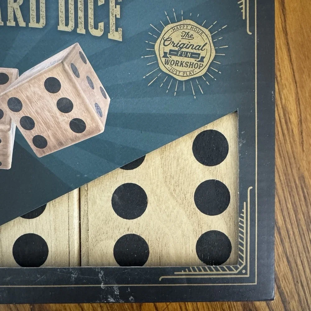 The Original Fun Workshop Big Roller Yard Dice (5 Wooden Dice) New Original Box